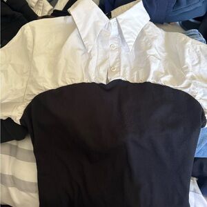 SHEIN Black and White Elegant Blouse